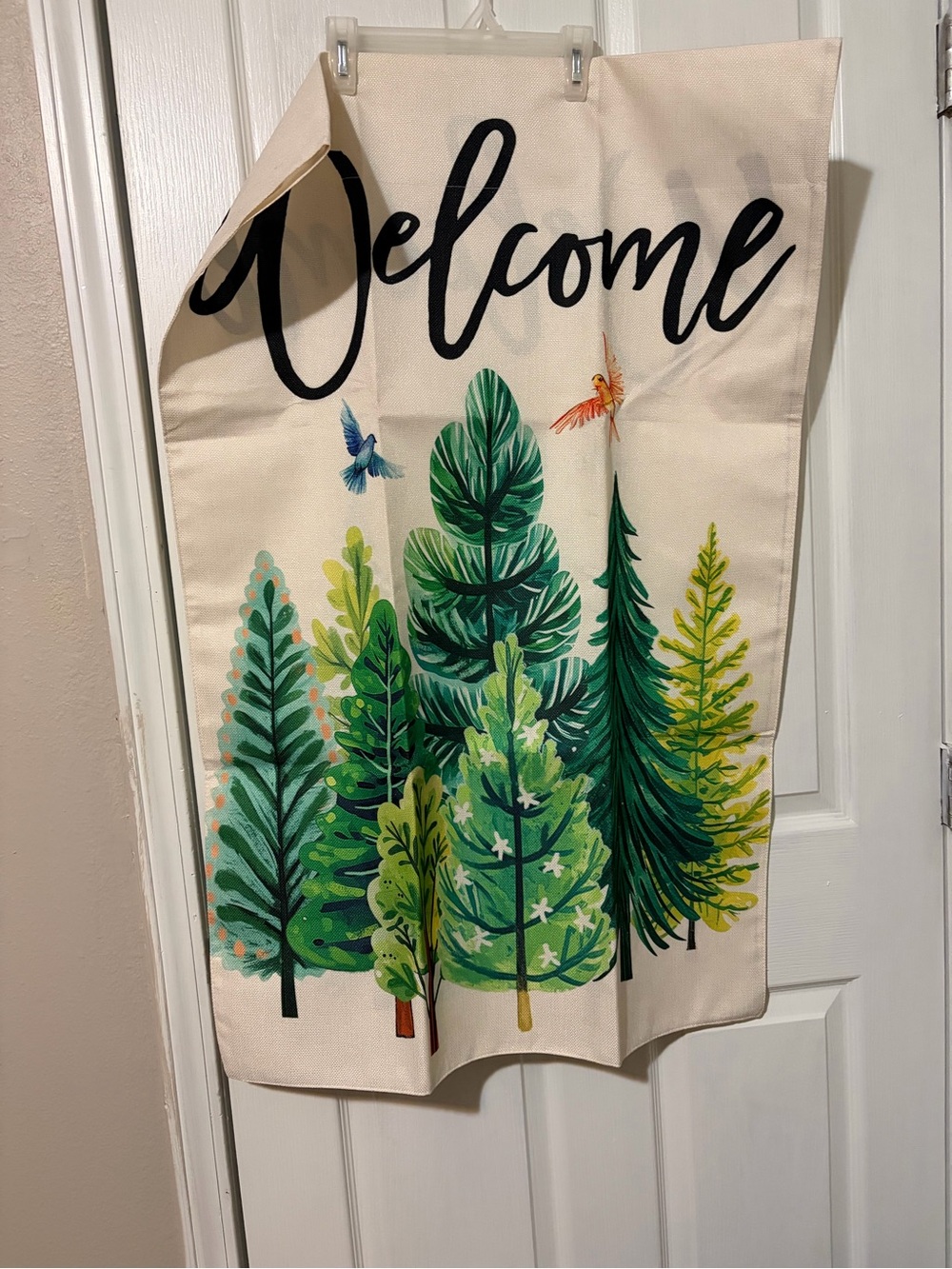 Welcome Green Tree Wall Hanging/Flag